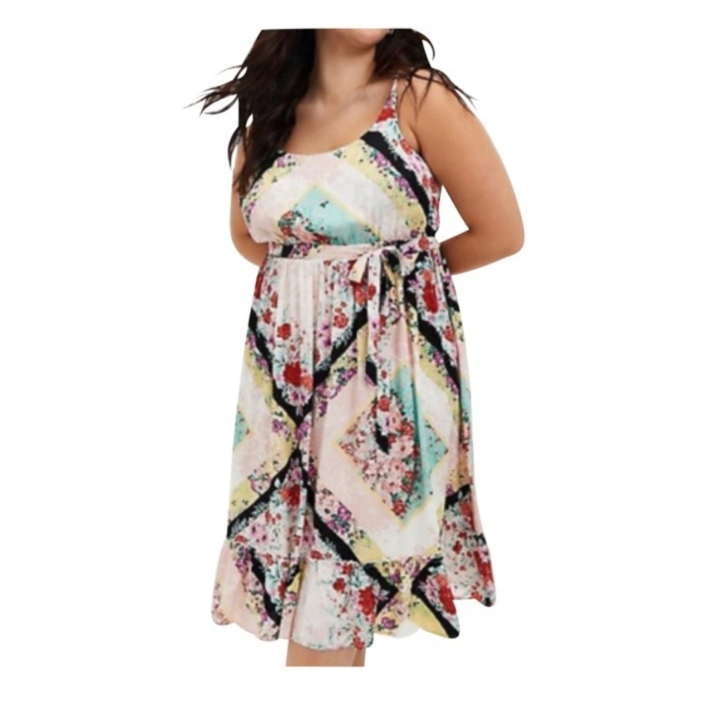 Torrid Multicolored Scarf Print Dress